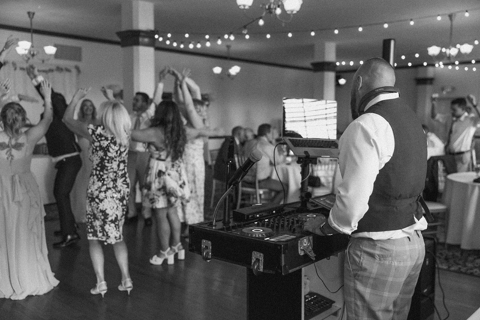 DJ Jason Kent mixing music at Nazareth Hall in Ohio.