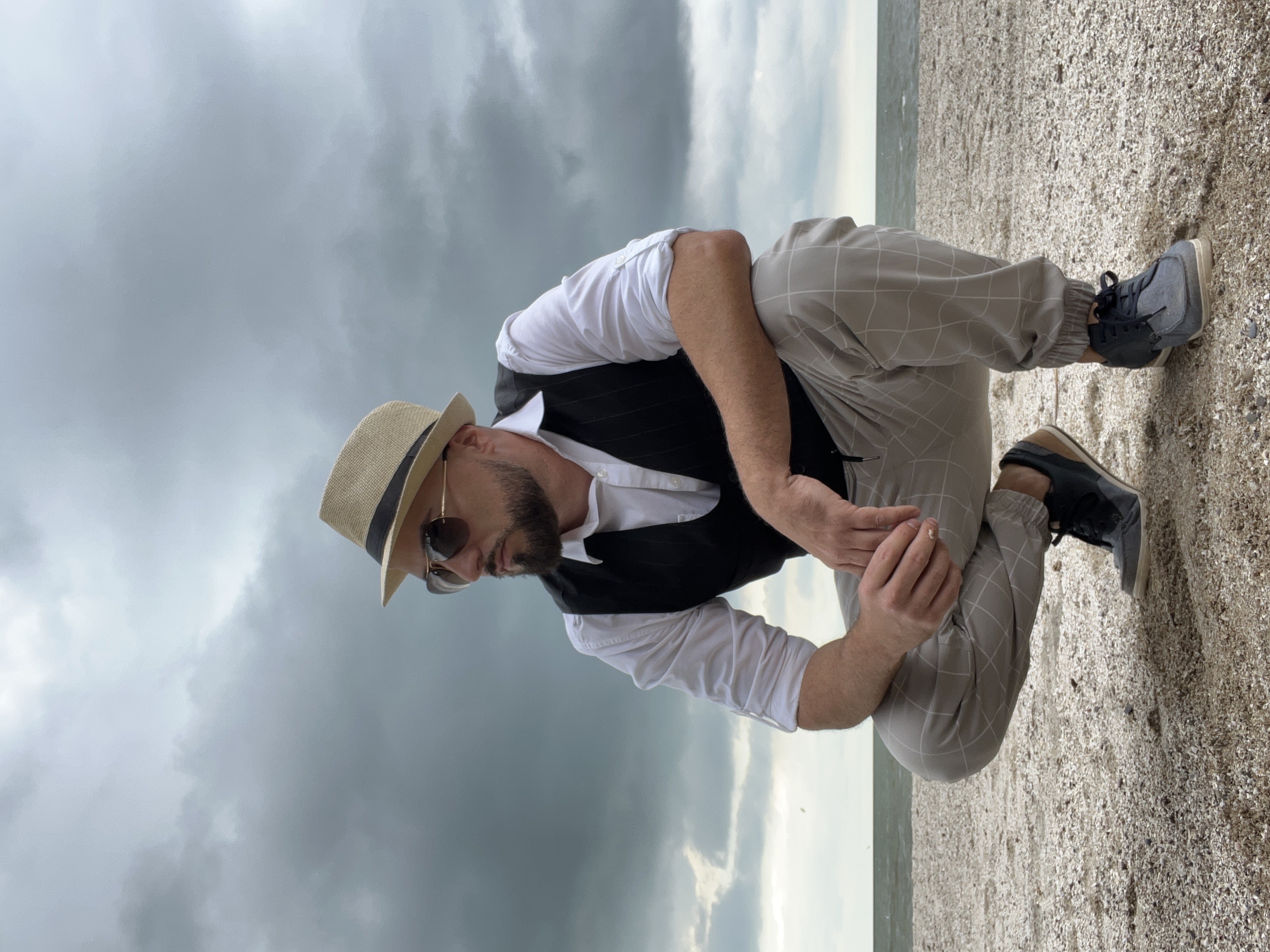 DJ Jason Kent on beach